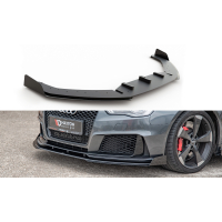 [Závodní odolnost Přední splitter + klapky Audi RS3 8V Sportback - černá + lesklé klapky]