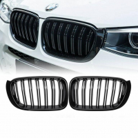 [Sport Grille Dual Line Gloss Black suitable for BMW X3 (F25) X4 (F26) Facelift 2014-2018]