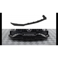 [Street Pro Front Splitter + Flaps Mercedes-AMG A35 W177 Facelift Black-Red + Gloss Flaps]