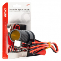 [Cigarette lighter socket adapter with crocodile output 12V 24V 100cm AMIO-03804]