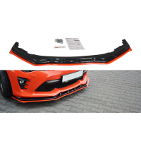 [Maxton Design spoiler pod přední nárazník ver.4 pro Toyota GT86 FL, plast ABS bez povrchové úpravy, s červenou linkou]