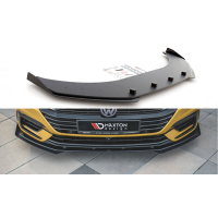 [Maxton Design "Racing durability" spoiler pod přední nárazník s rohovými splittery pro Volkswagen Arteon, plast ABS bez povrchové úpravy, s červenou linkou]