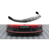 [Maxton Design spoiler pod přední nárazník s křidélky ver.3 pro Volkswagen Golf GTI Mk8, černý lesklý plast ABS]