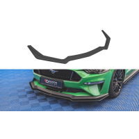 [Maxton Design "Street Pro" spoiler pod přední nárazník ver.1 pro Ford Mustang MK6 GT Facelift, plast ABS bez povrchové úpravy, s červenou linkou]